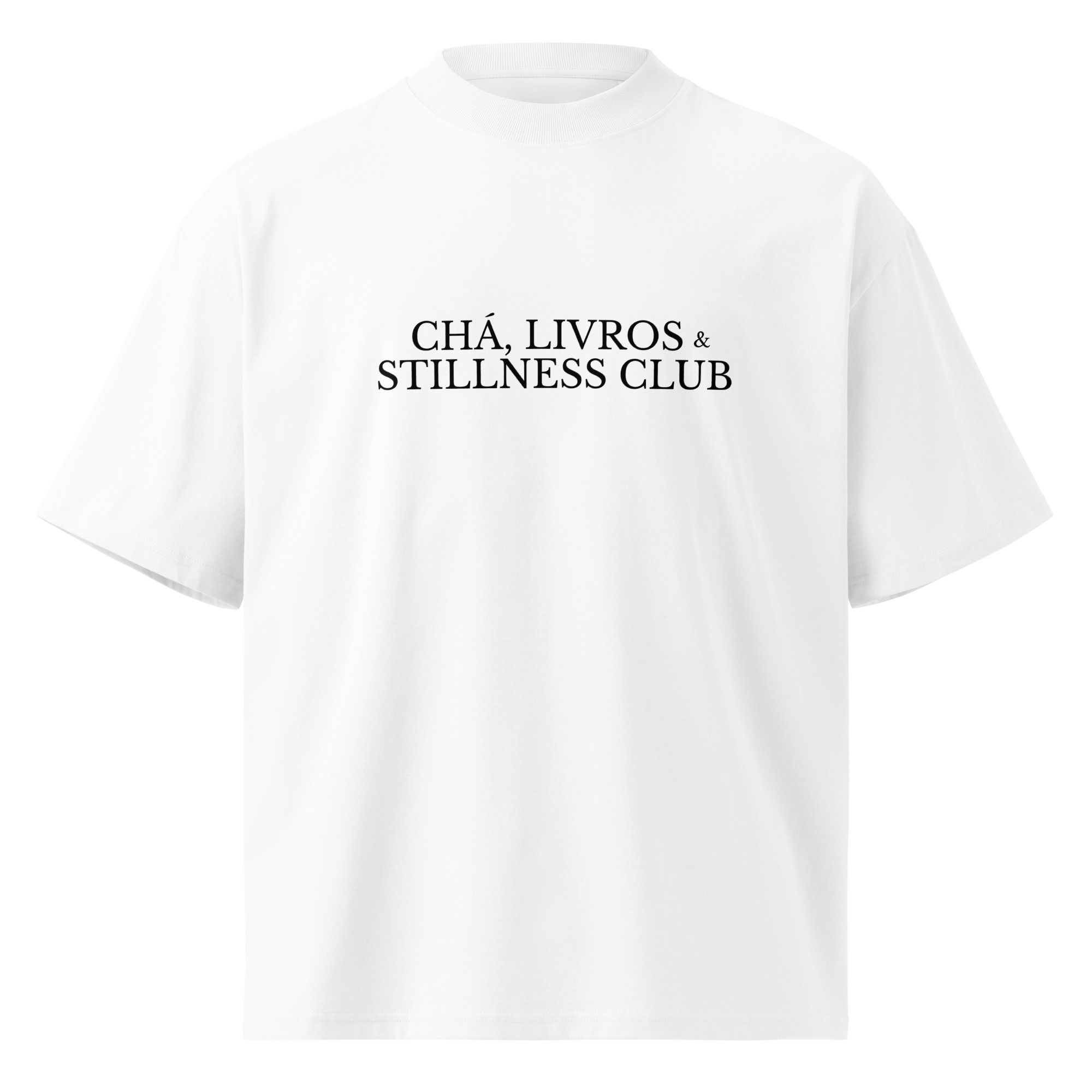 Chá, Livros e Stillness Club t-shirt